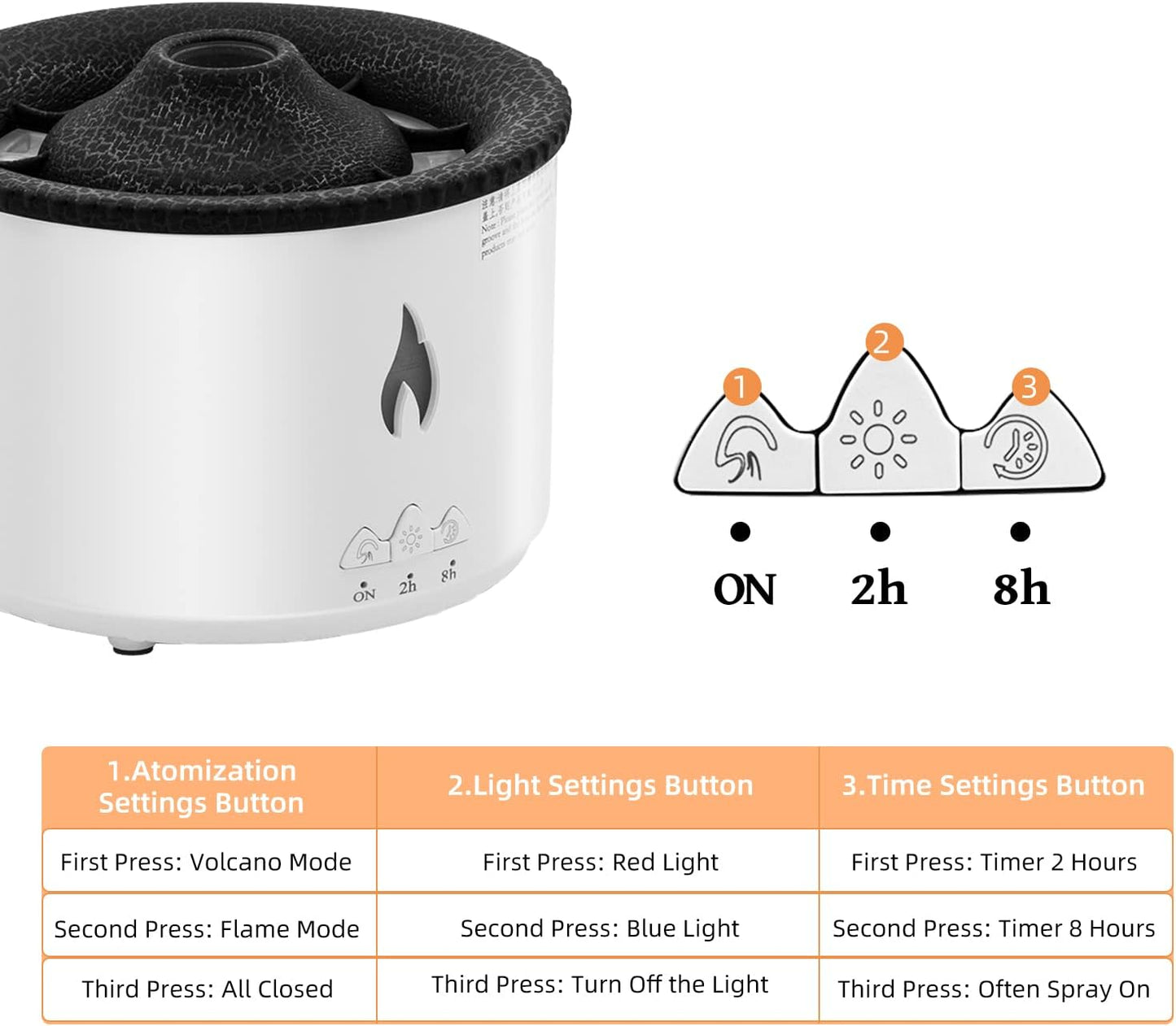 Volcano Humidifier Essential Oil Diffuser